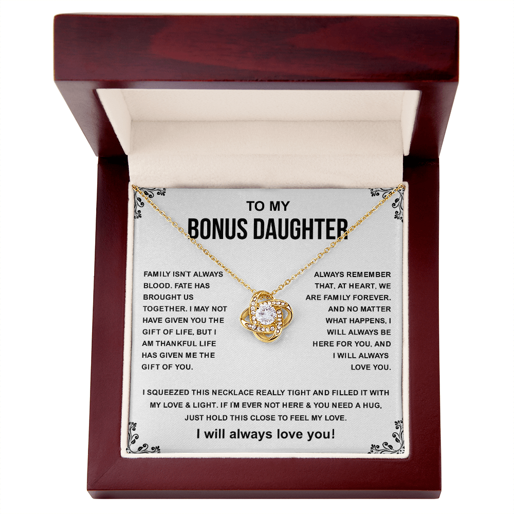 To My Bonus Daughter Necklace From Stepmom, Bonus Daughter Gifts From Stepdad