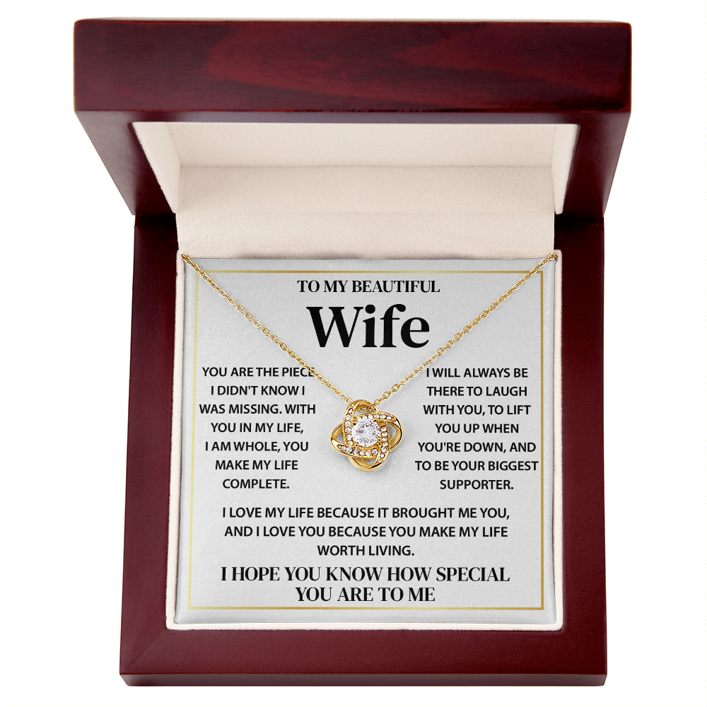 To My Beautiful Wife Necklace, Gifts for Wife