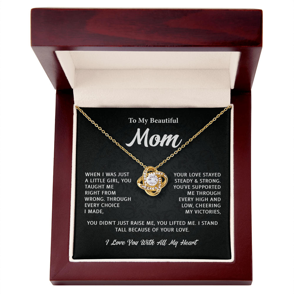 To My Mom Love Knot Necklace – Best Gifts for My Mom, Mom Necklace Gifts, Mother's Day Gift