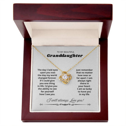 Love Knot Necklace, Granddaughter Necklace from Grandma or Grandpa