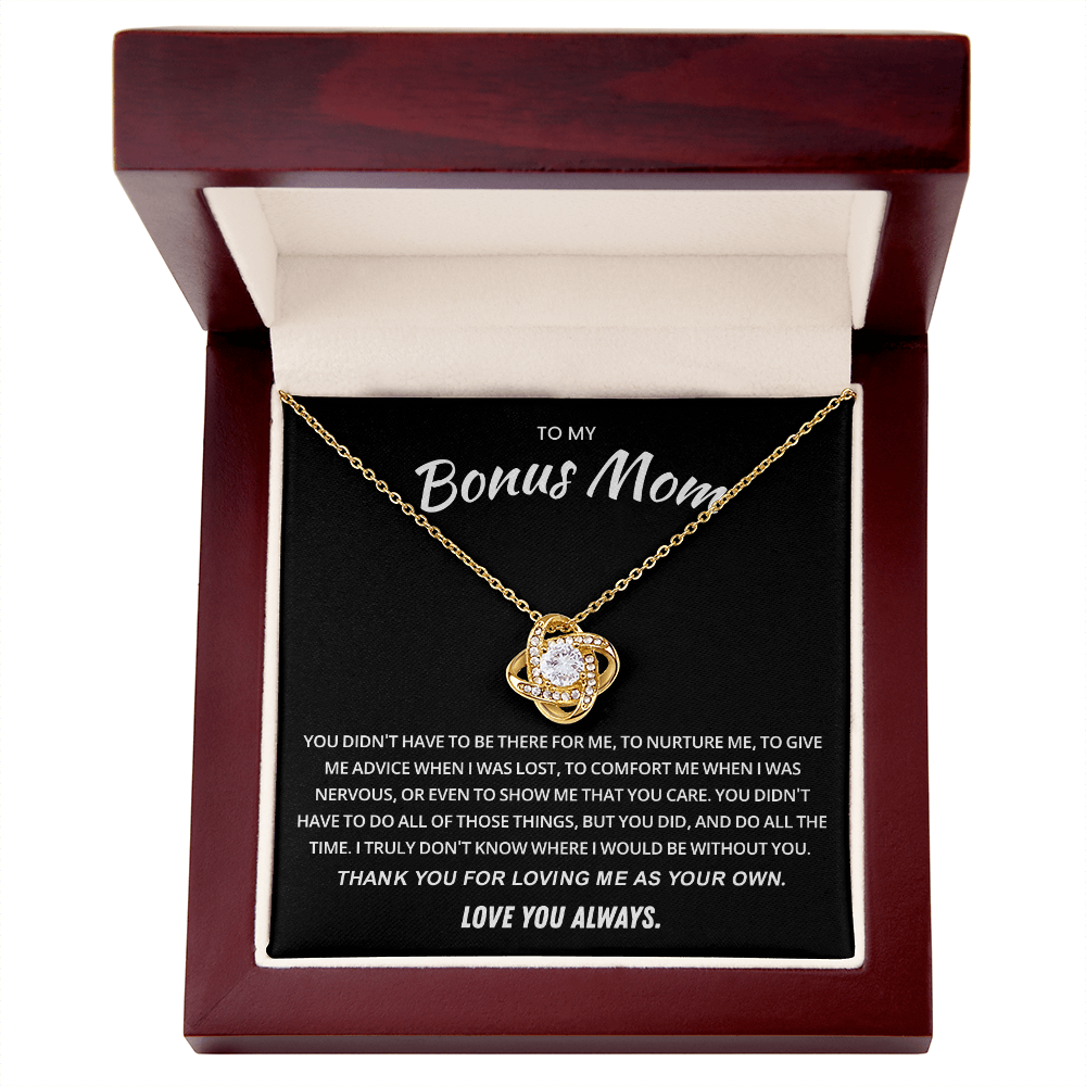 To My Bonus Mom Necklace, Stepmom Birthday Gifts With a Message Card