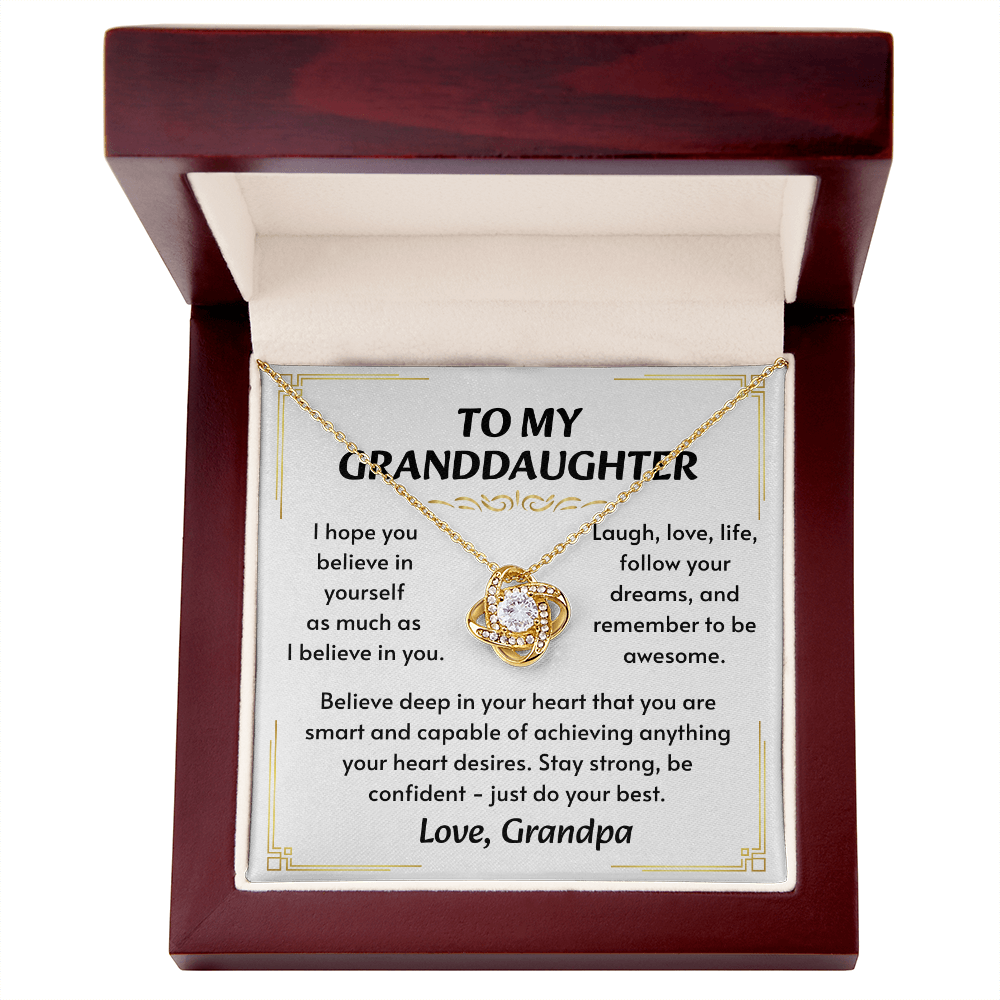 To My Granddaughter Necklace, Simple, stunning, and purely her