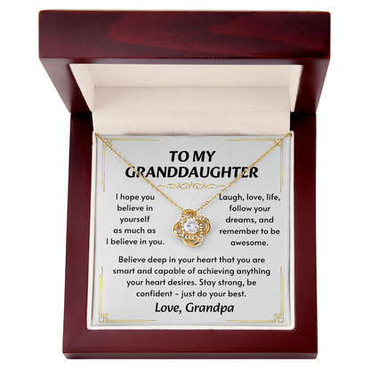 To My Granddaughter Necklace, Simple, stunning, and purely her