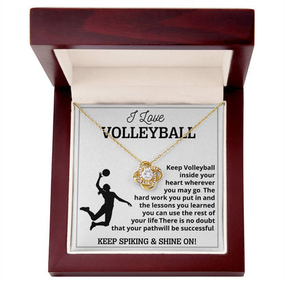 Volleyball Girl Necklace , Christmas Gift for girl with Message & LED Box