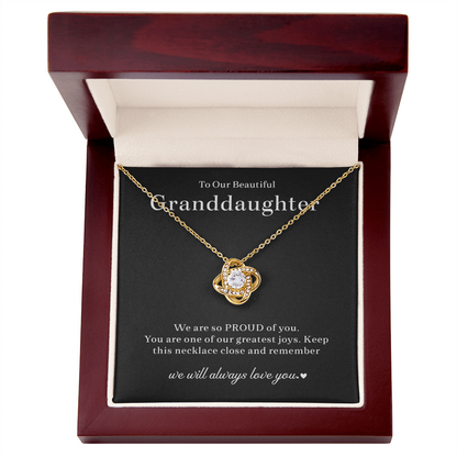 Granddaughter Necklace Gifts, Love Knot Necklace