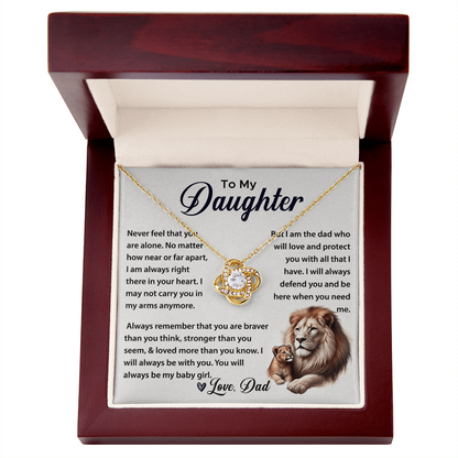 Gifts for Daughter, Jewellery gifts for Daughter, To My Daughter Necklace Gifts- Love Knot Necklace for Daughter