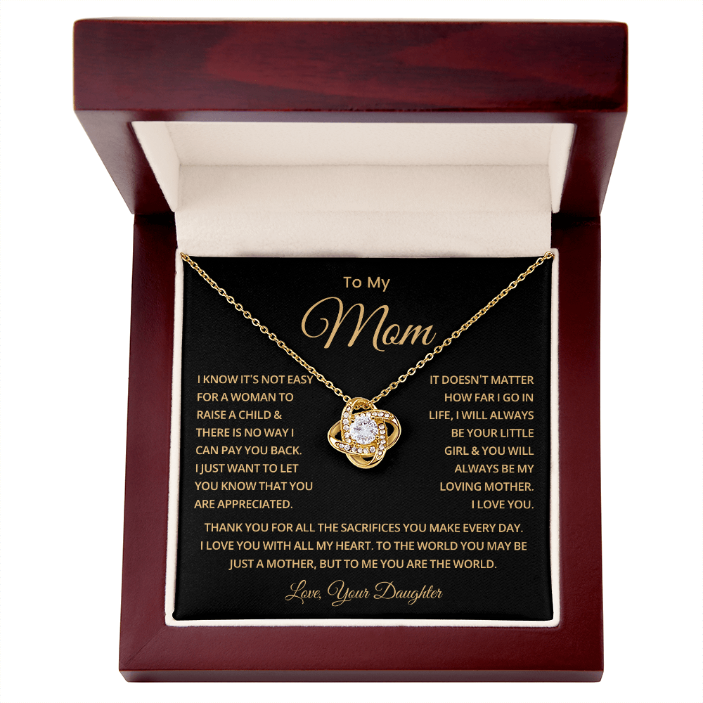 To My Mom Necklace With Message Card, Mothers Day Gift From Son, Daughter