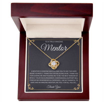 boss gift necklace with heartfelt message in a display box.