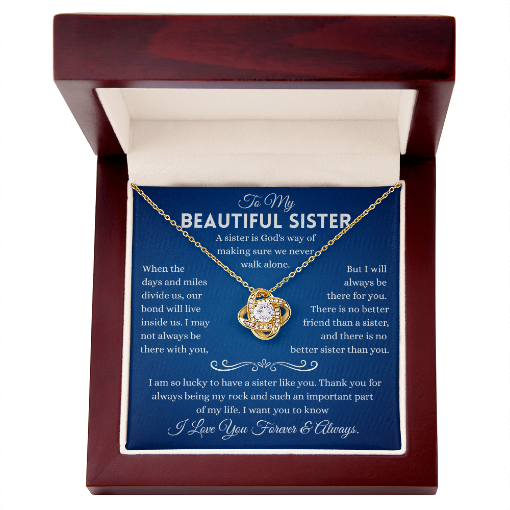 Sister Necklace Gifts From Sister In Law, Sterling Silver Necklace With Message Card