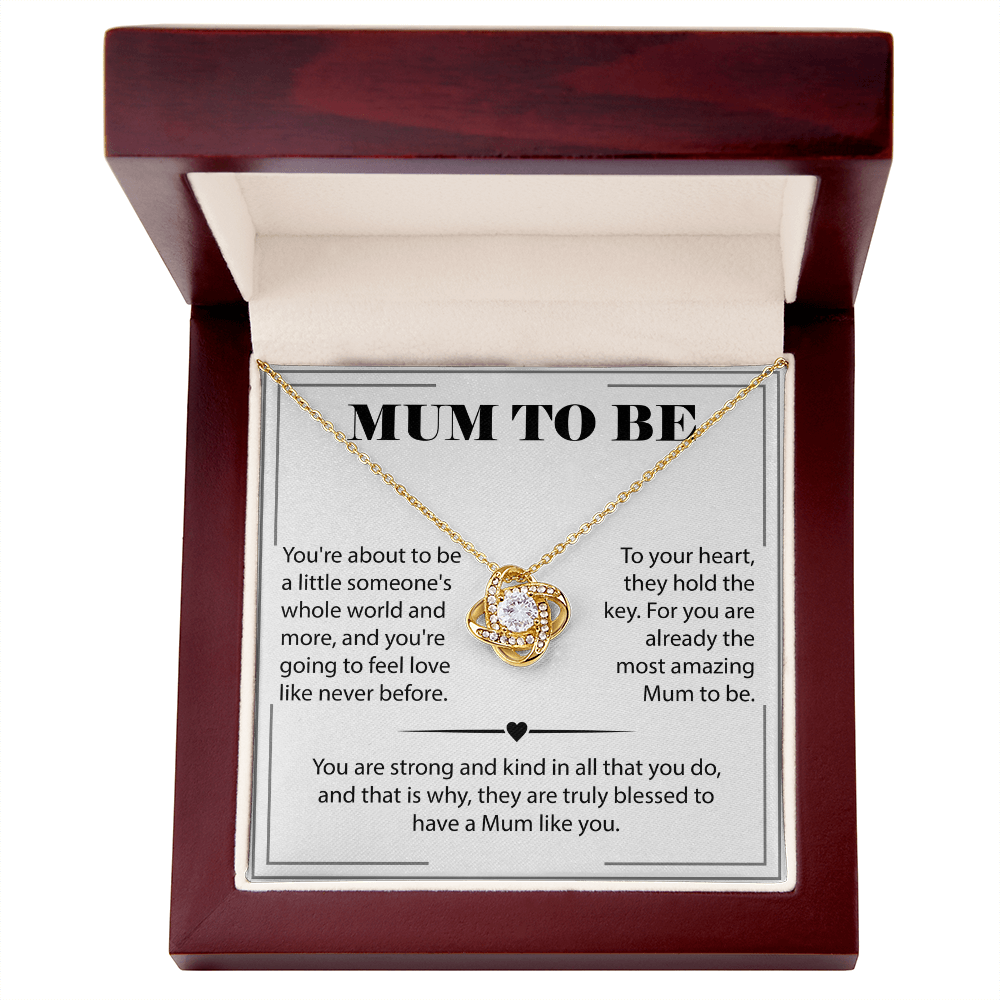 Mum to Be Love Knot Necklace – Perfect New Mom Gift from Baby, New Mom