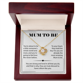 Mum to Be Love Knot Necklace – Perfect New Mom Gift from Baby, New Mom