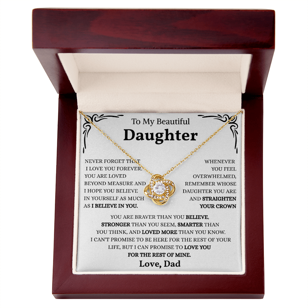 To My Badass Daughter | You Are Unstoppable | Love Knot Necklace