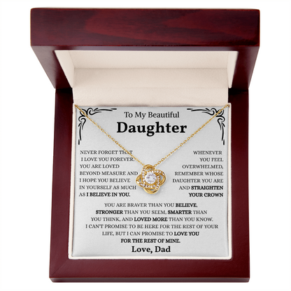 To My Badass Daughter | You Are Unstoppable | Love Knot Necklace