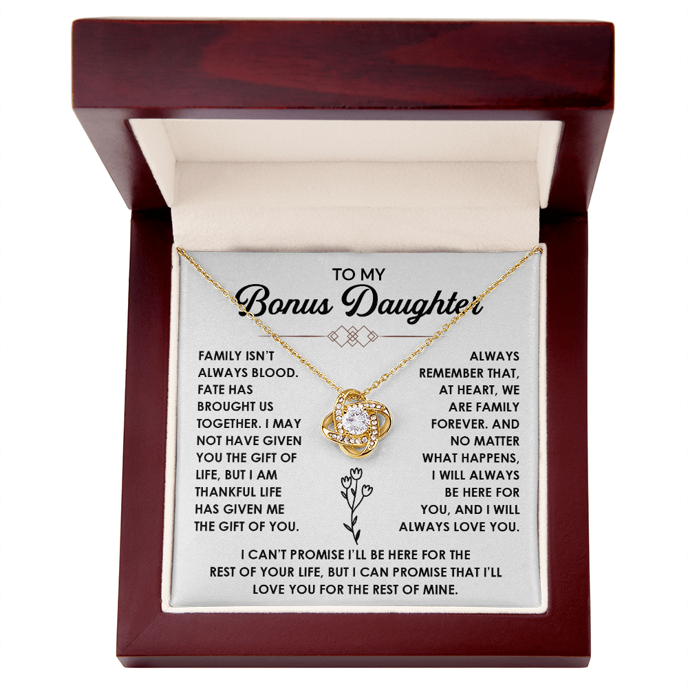 To My Bonus Daughter Necklace, She shines even more with this necklace on