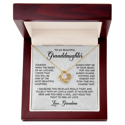 To My Granddaughter Necklace, Love Knot Necklace for Her