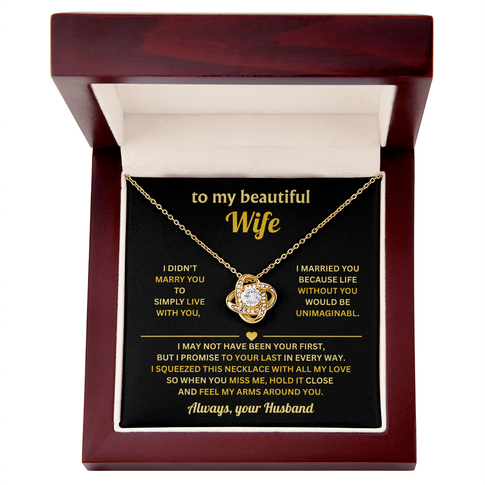 Love Knot Necklace With Message Card, Romantic Jewelry For Her