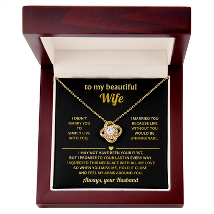 Love Knot Necklace With Message Card, Romantic Jewelry For Her