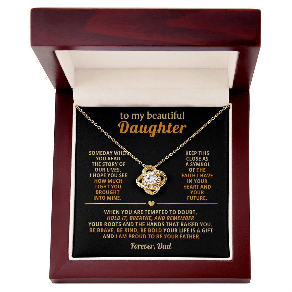 Daughter Necklace Gifts From Dad with Message Card Gifts Box
