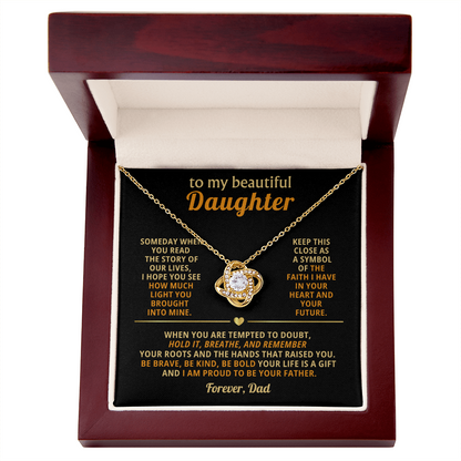 Daughter Necklace Gifts From Dad with Message Card Gifts Box