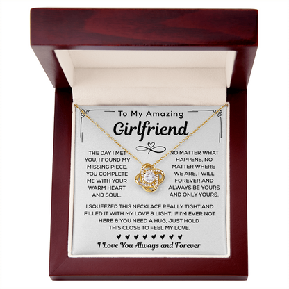 Girlfriend Necklace Gift From Boyfriend, Love Knot Necklace