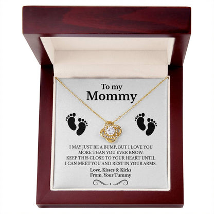 New Mom necklace, love knot necklace