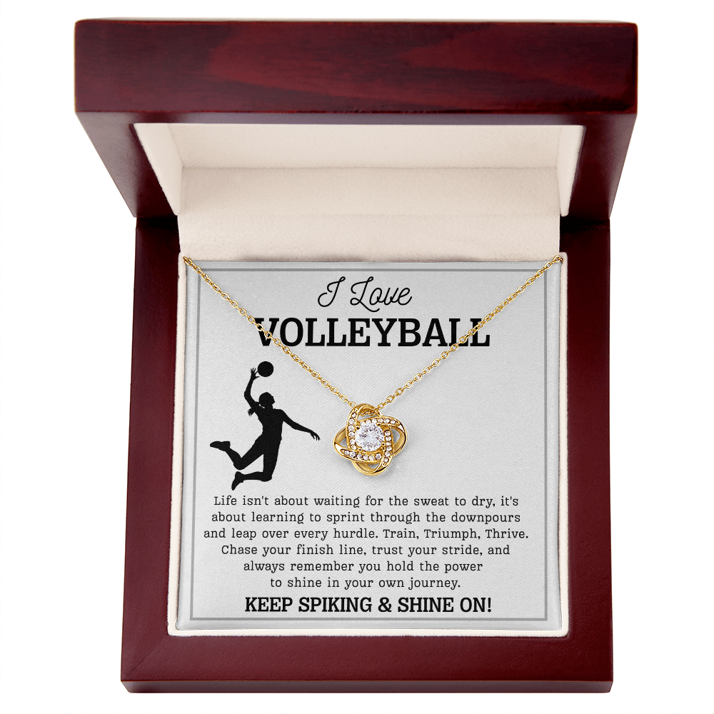 Volleyball Girl Necklace Birthday Gift for Teen with Message & LED Box