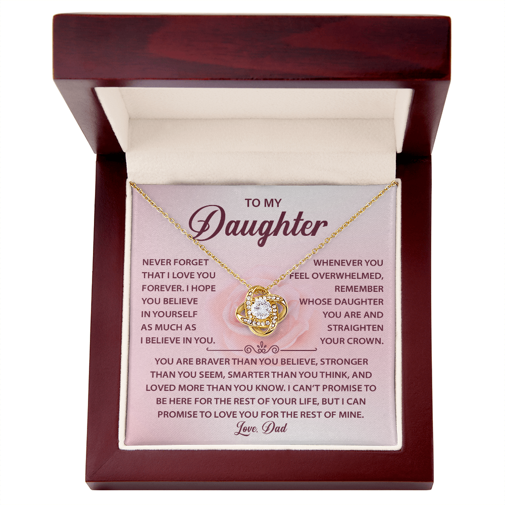 To My Daughter Necklace, Love Knot Necklace for Daughter