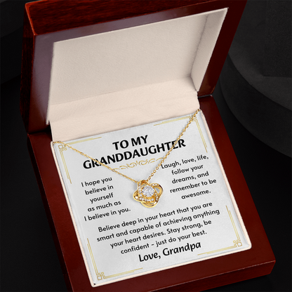 To My Granddaughter Necklace, Simple, stunning, and purely her