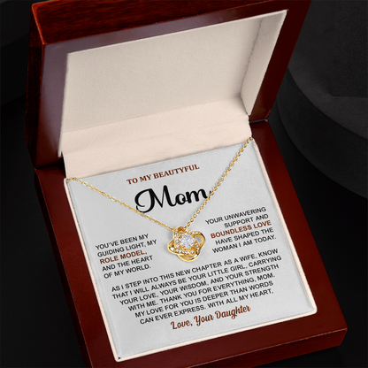 Mothers Day's Gifts for Mom - Love Knot Necklace, Jewelry Gifts, Necklace Gifts for Her