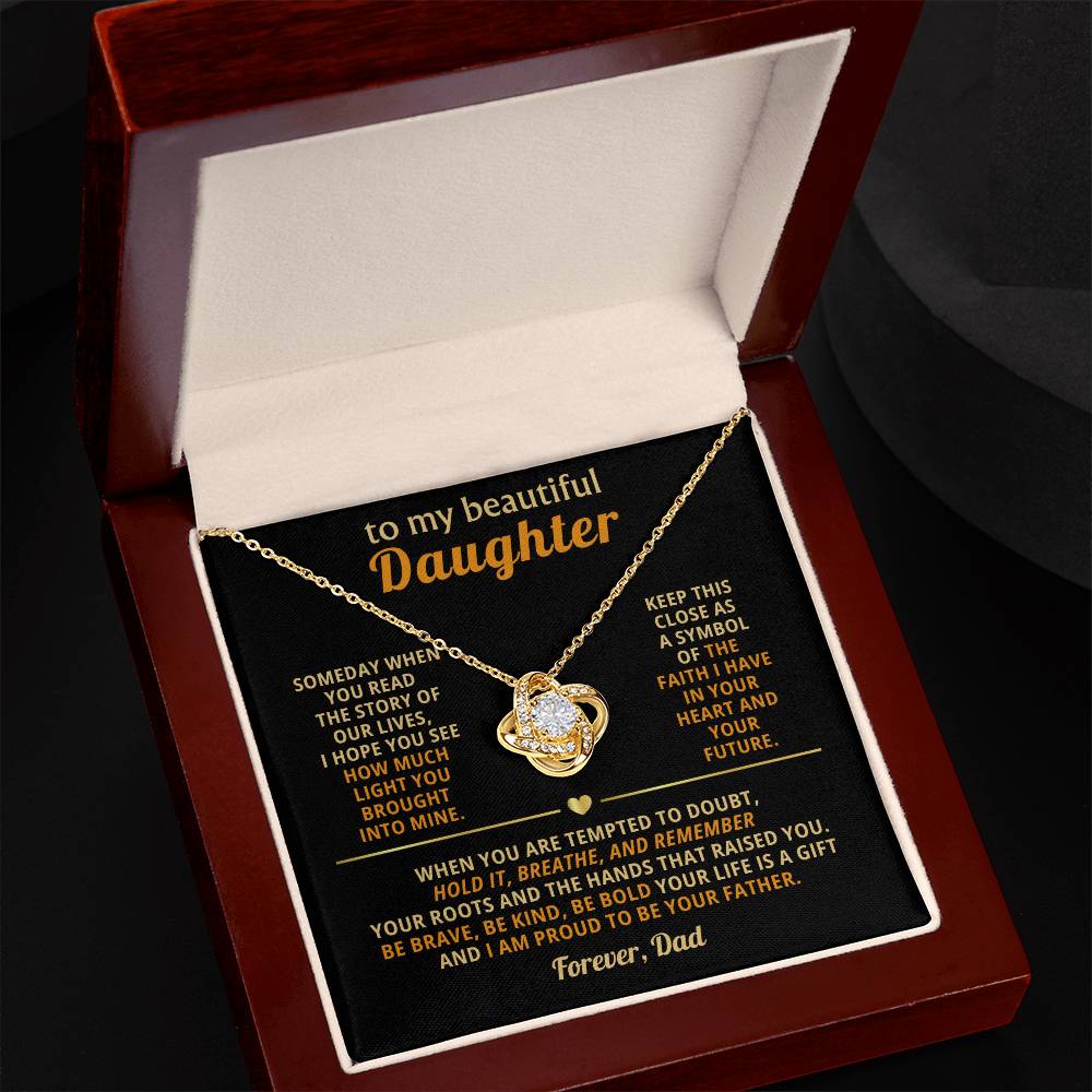 Daughter Necklace Gifts From Dad with Message Card Gifts Box