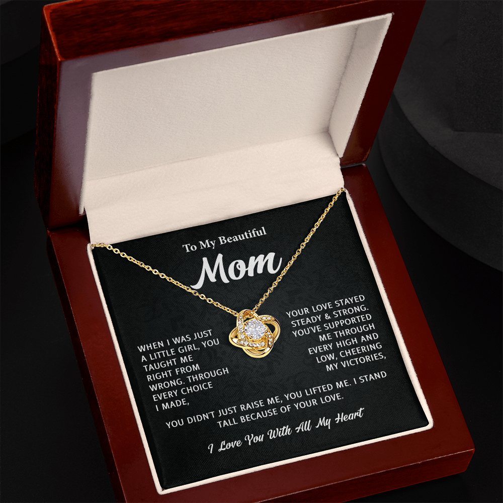 To My Mom Love Knot Necklace – Best Gifts for My Mom, Mom Necklace Gifts, Mother's Day Gift