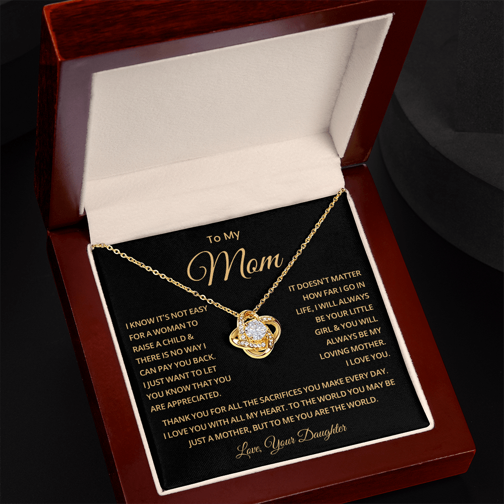 To My Mom Necklace With Message Card, Mothers Day Gift From Son, Daughter