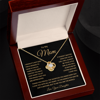 To My Mom Necklace With Message Card, Mothers Day Gift From Son, Daughter