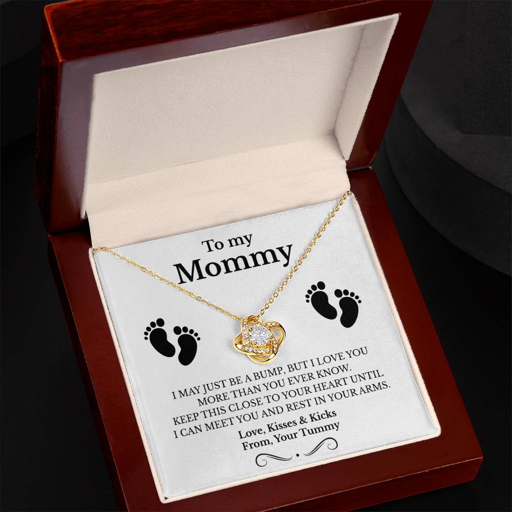 New Mom necklace, love knot necklace