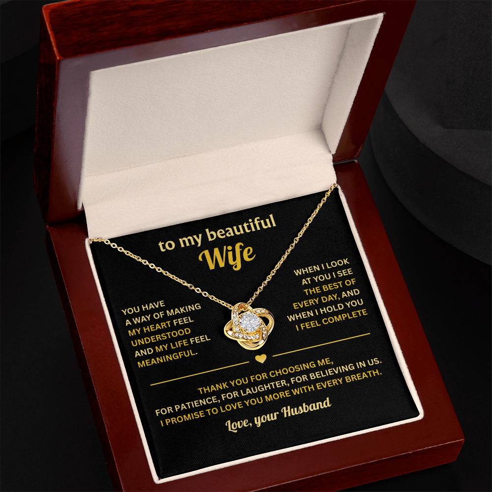 Love Knot Necklace For Wife, Birthday Gifts For Wife