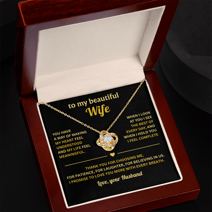 Love Knot Necklace For Wife, Birthday Gifts For Wife