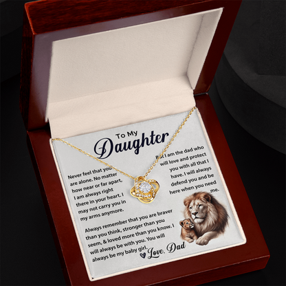 Gifts for Daughter, Jewellery gifts for Daughter, To My Daughter Necklace Gifts- Love Knot Necklace for Daughter