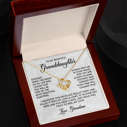 To My Granddaughter Necklace, Love Knot Necklace for Her