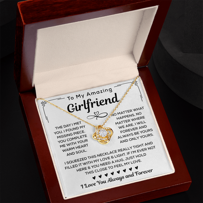 Girlfriend Necklace Gift From Boyfriend, Love Knot Necklace