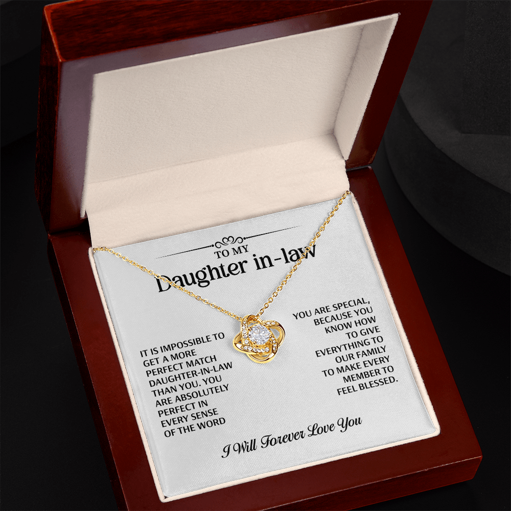 Special Gifts for Her – Love Knot Necklace for Beloved Daughter-in-Law, Necklace Gifts for Her