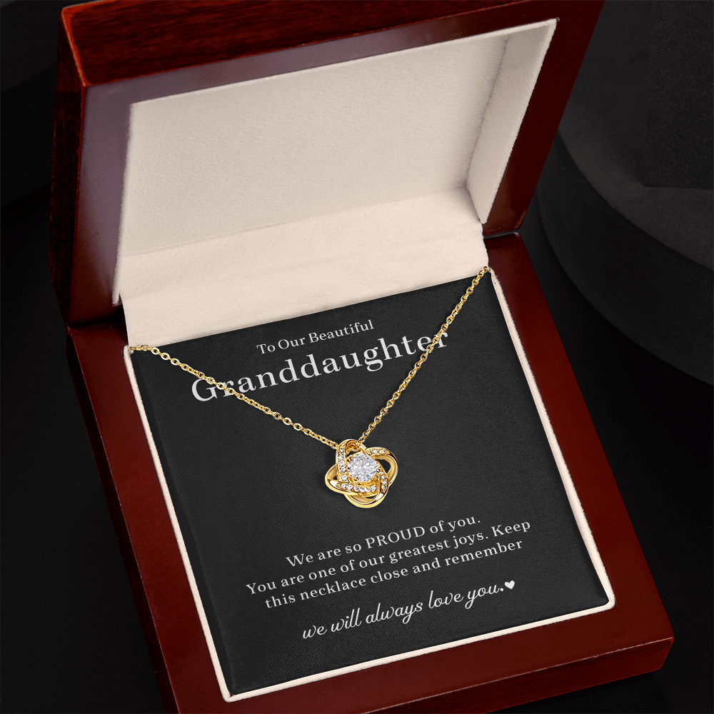 Granddaughter Necklace Gifts, Love Knot Necklace
