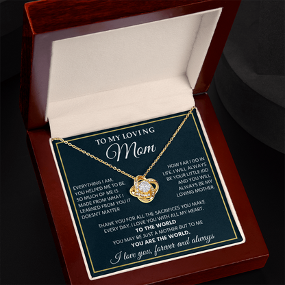 To My Mom Necklace From Son Daughter, Pendant Jewelry With Message Card