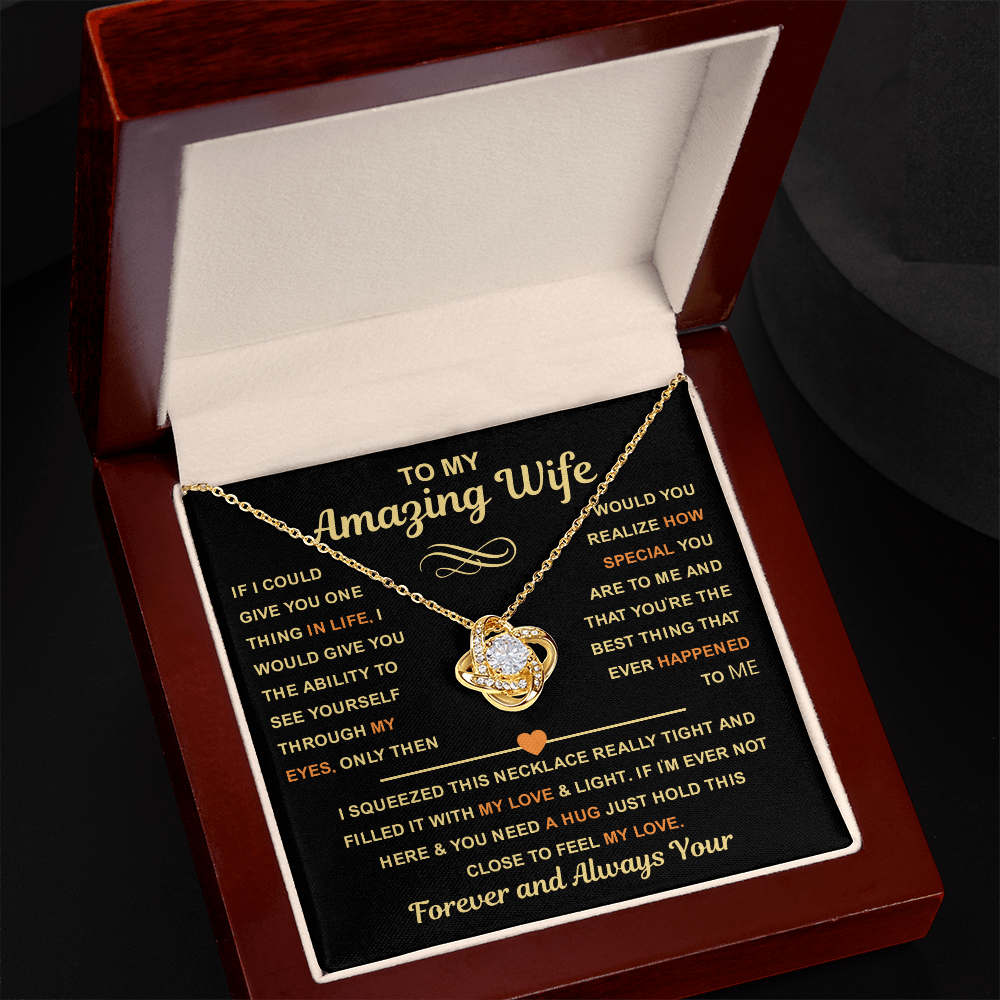Wife Necklace from Husband, When Your wife  Puts It On, Her Heart Shines Through