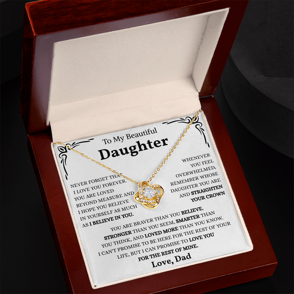 To My Badass Daughter | You Are Unstoppable | Love Knot Necklace