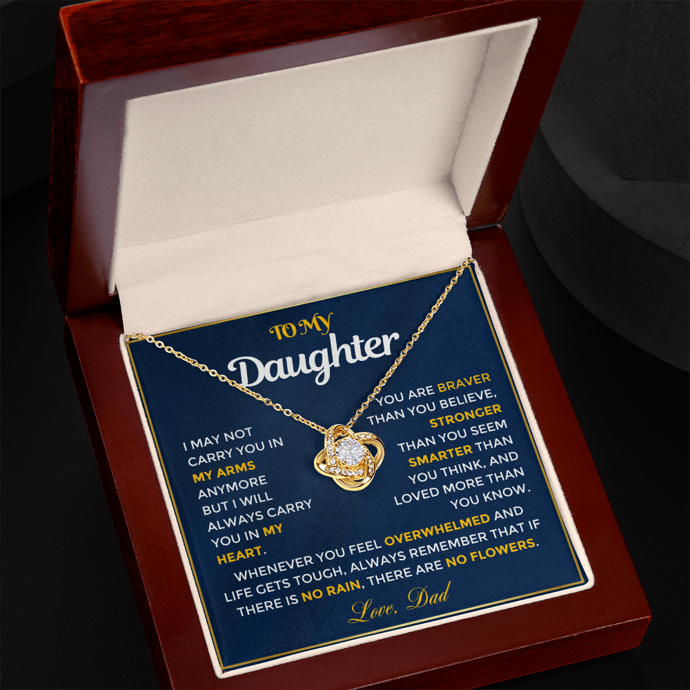 To My Daughter - Love Knot Necklace from Dad with Sweetest Message