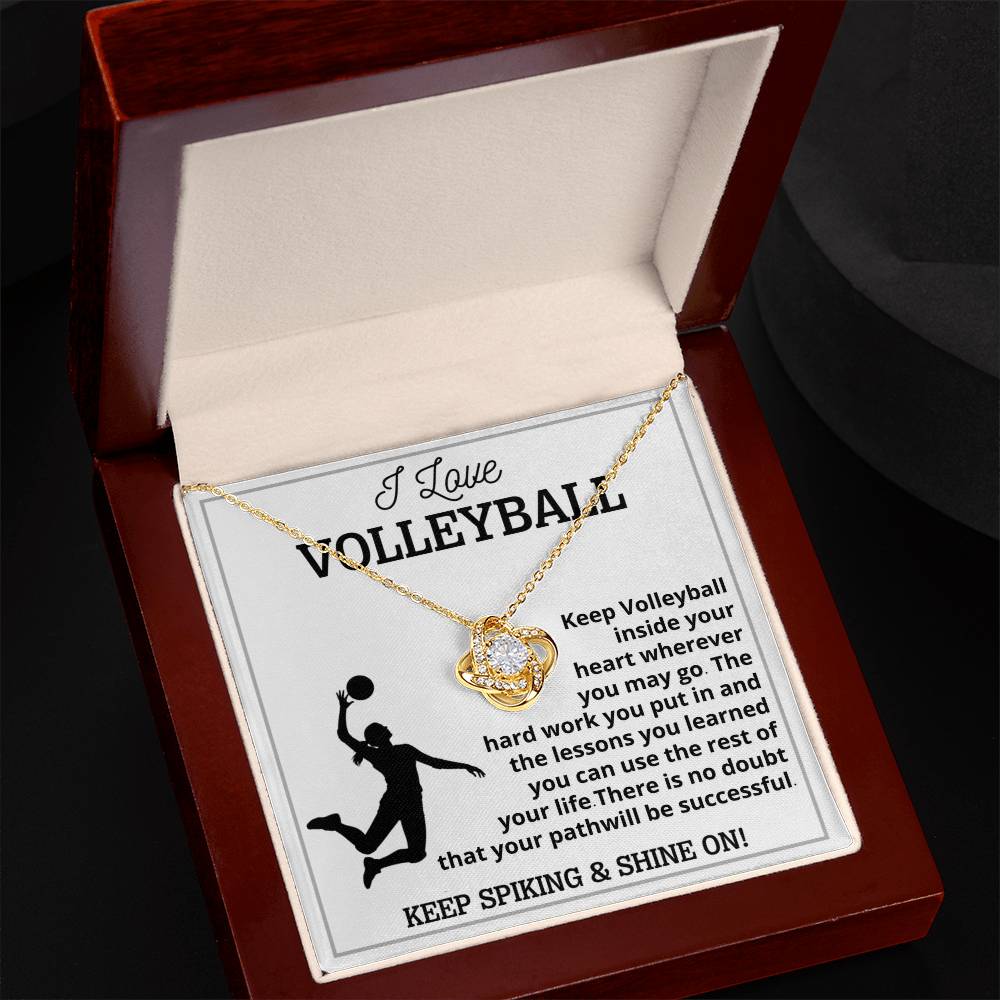 Volleyball Girl Necklace , Christmas Gift for girl with Message & LED Box