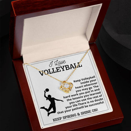 Volleyball Girl Necklace , Christmas Gift for girl with Message & LED Box