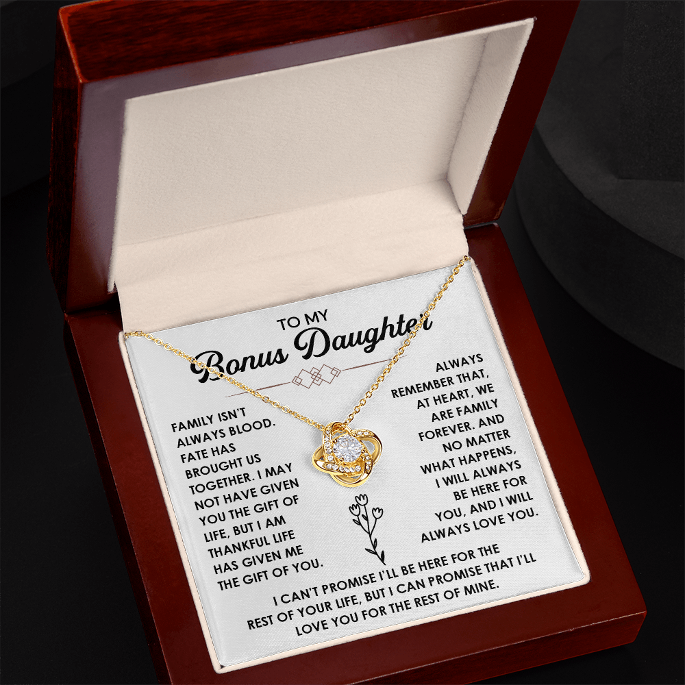 To My Bonus Daughter Necklace, She shines even more with this necklace on