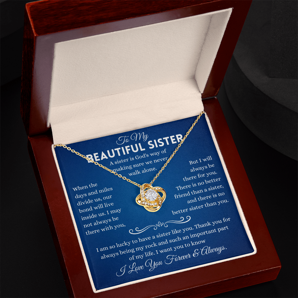 Sister Necklace Gifts From Sister In Law, Sterling Silver Necklace With Message Card