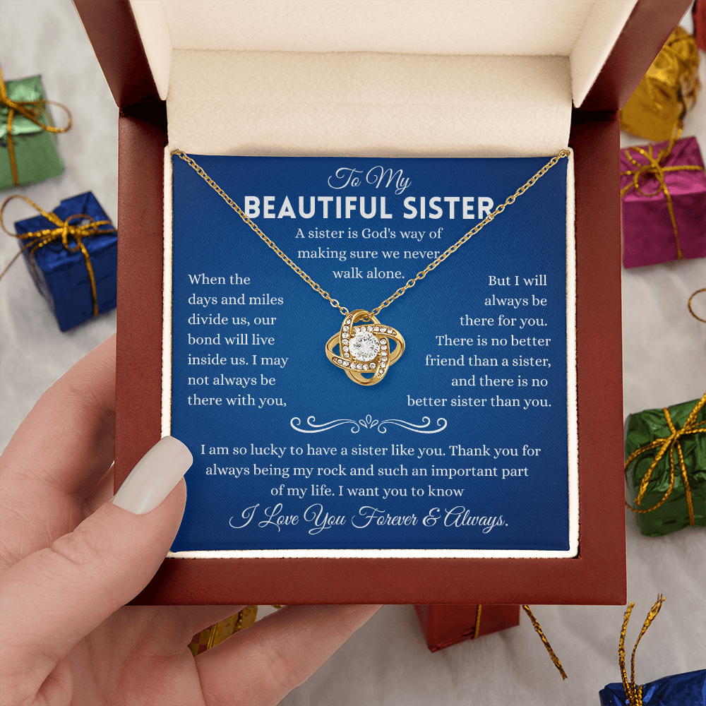 Sister Necklace Gifts From Sister In Law, Sterling Silver Necklace With Message Card